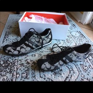 Authentic Black Coach tennis shoes size 9
